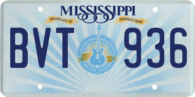 MS license plate BVT936