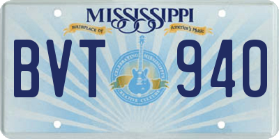 MS license plate BVT940