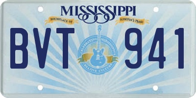 MS license plate BVT941