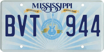 MS license plate BVT944