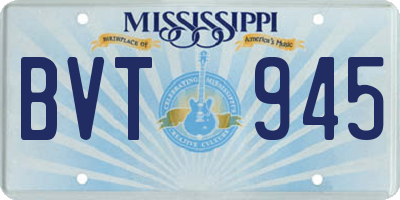 MS license plate BVT945