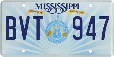 MS license plate BVT947