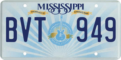 MS license plate BVT949