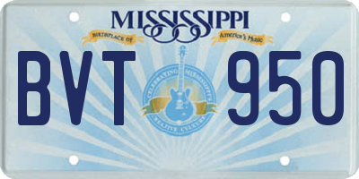 MS license plate BVT950