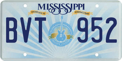 MS license plate BVT952