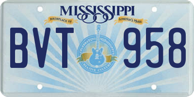 MS license plate BVT958