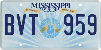 MS license plate BVT959