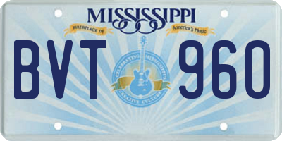 MS license plate BVT960