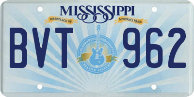 MS license plate BVT962