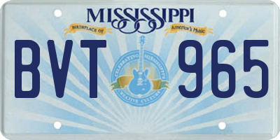 MS license plate BVT965