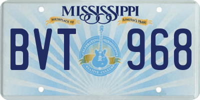 MS license plate BVT968