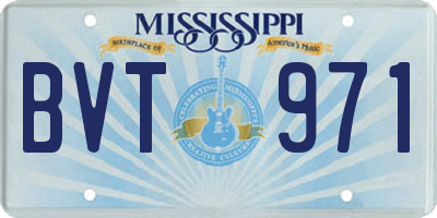 MS license plate BVT971