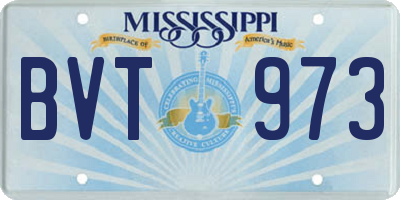 MS license plate BVT973