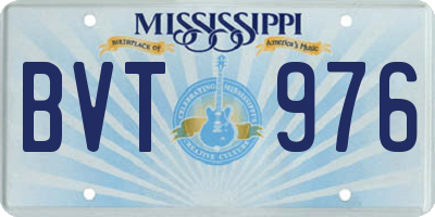 MS license plate BVT976