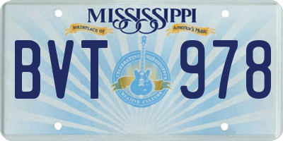 MS license plate BVT978