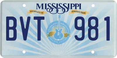 MS license plate BVT981