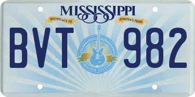 MS license plate BVT982