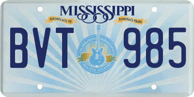 MS license plate BVT985