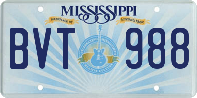 MS license plate BVT988