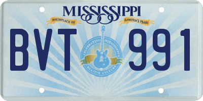 MS license plate BVT991
