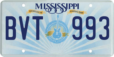 MS license plate BVT993