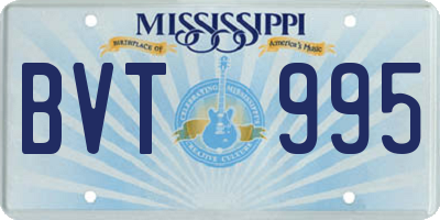 MS license plate BVT995