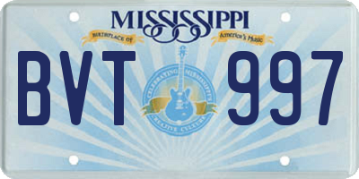MS license plate BVT997