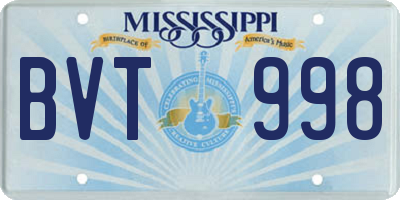 MS license plate BVT998