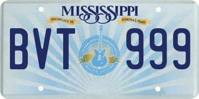 MS license plate BVT999