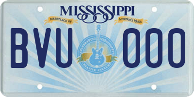 MS license plate BVU000