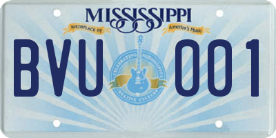 MS license plate BVU001