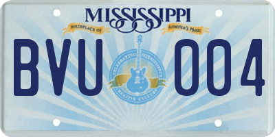 MS license plate BVU004
