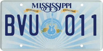 MS license plate BVU011