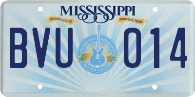MS license plate BVU014