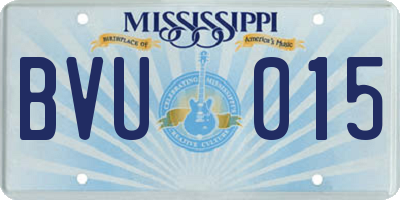 MS license plate BVU015