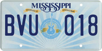 MS license plate BVU018