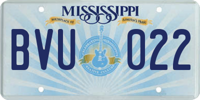 MS license plate BVU022