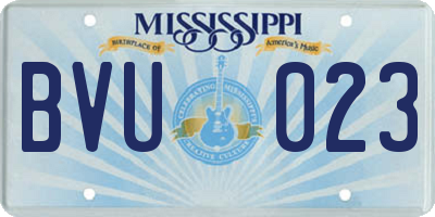 MS license plate BVU023