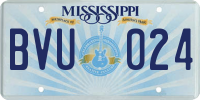 MS license plate BVU024