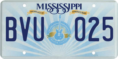 MS license plate BVU025