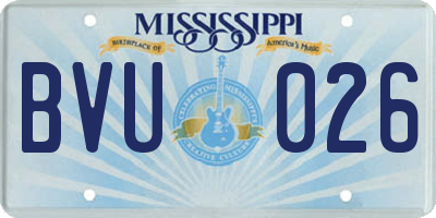 MS license plate BVU026