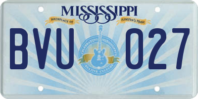 MS license plate BVU027