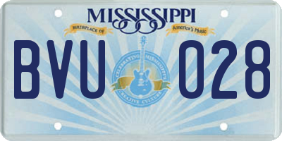 MS license plate BVU028