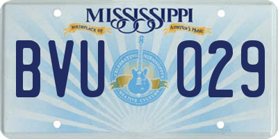MS license plate BVU029