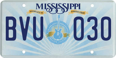 MS license plate BVU030