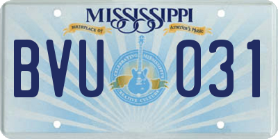 MS license plate BVU031