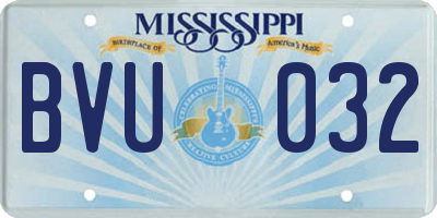 MS license plate BVU032