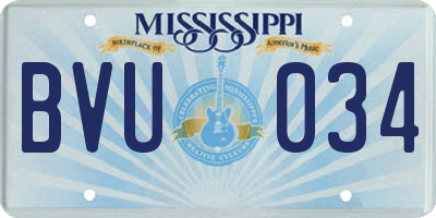 MS license plate BVU034