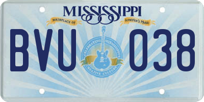 MS license plate BVU038
