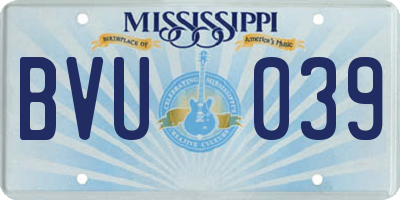 MS license plate BVU039